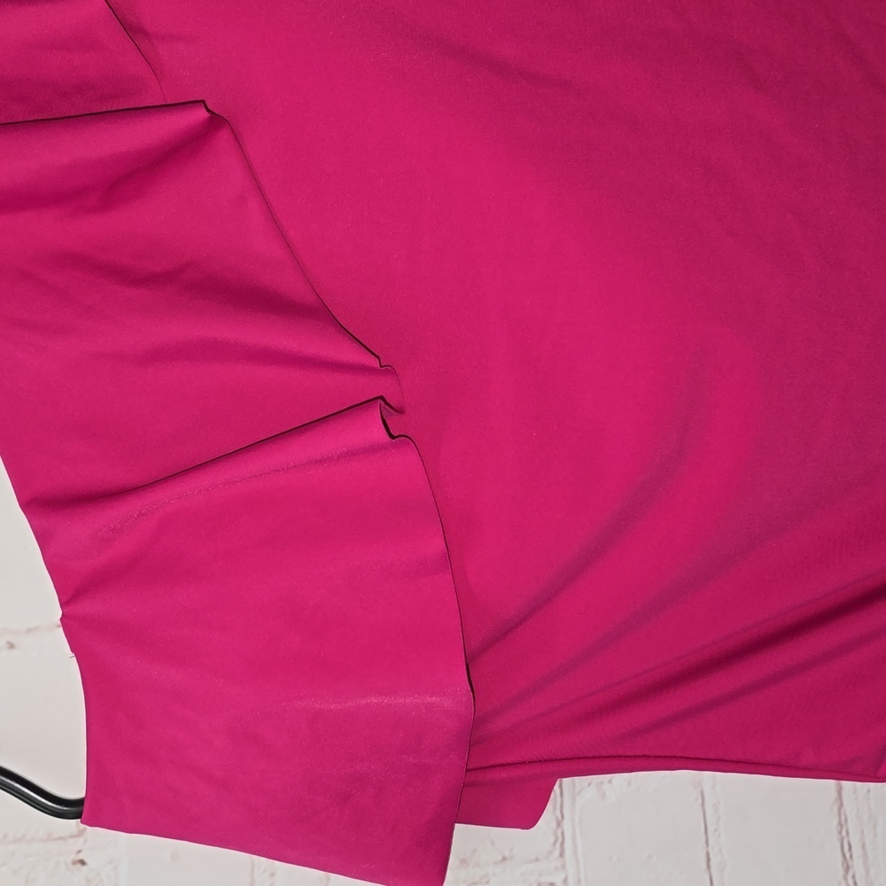 Kona Sol One Piece Swimsuit Ruffle One Shoulder Full Coverage Seat Hot Pink - Picture 3 of 15